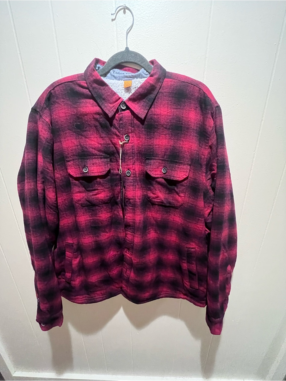 Tailor Vintage Red and Black Plaid Shirt Jacket